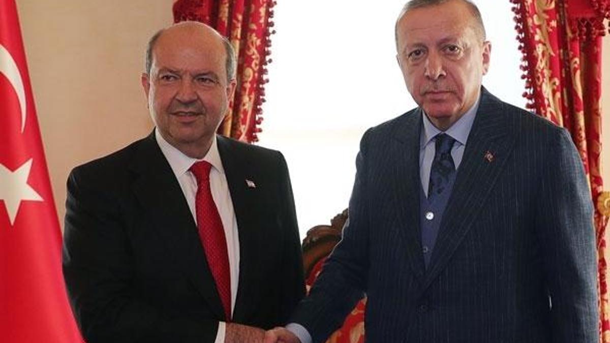 Cumhurbaşkanı Erdoğan KKTC Başbakanı Tatar'ı kabul ediyor