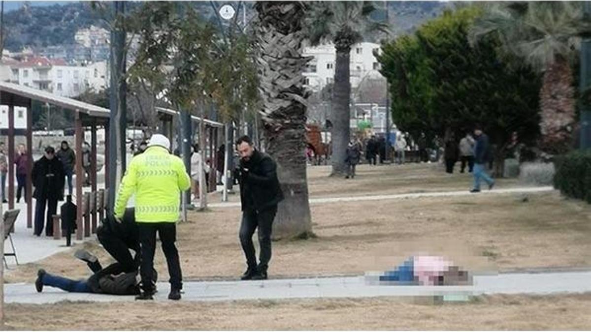 Parkta eşini vurdu sonra başında bekledi!
