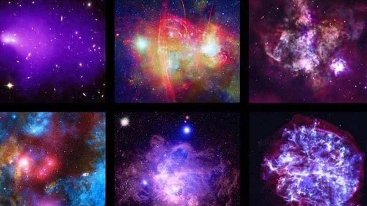 Chandra Teleskobu, çarpışarak birleşen galaksi öbeklerini kaydetti