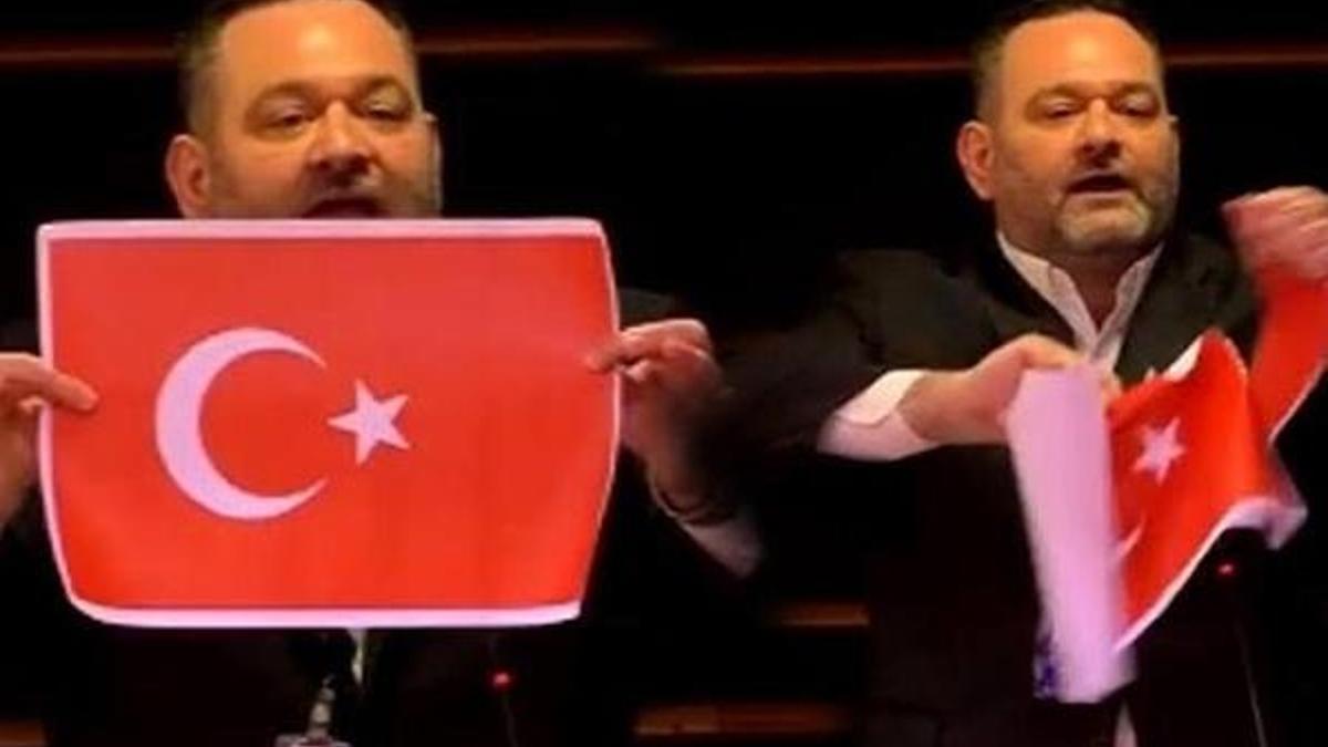 Türk bayrağını yırtan Yunan vekile ceza!