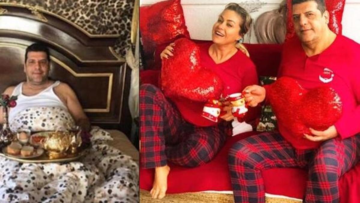 Yeliz Yeşilmen’den kırmızı pijamalı aşk pozu