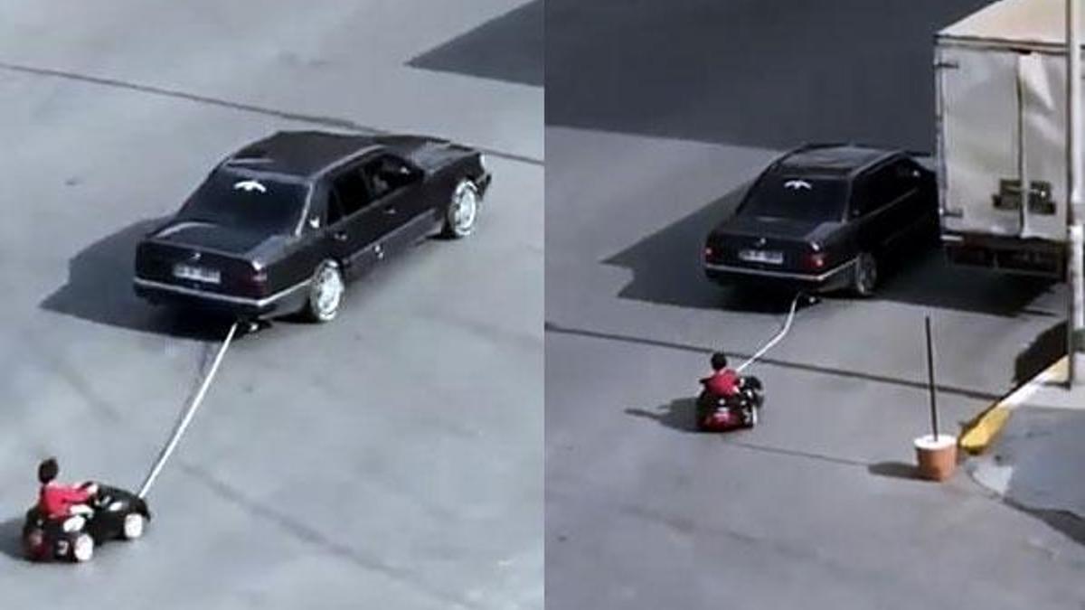 Esenyurt'ta akülü araçtaki çocuğunu otomobille çeken baba yakalandı