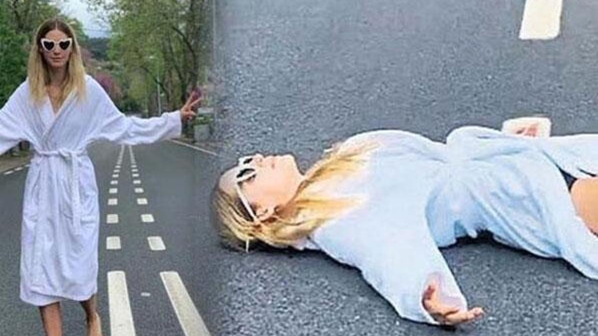 İspanyol gelin bornozuyla caddenin ortasında...