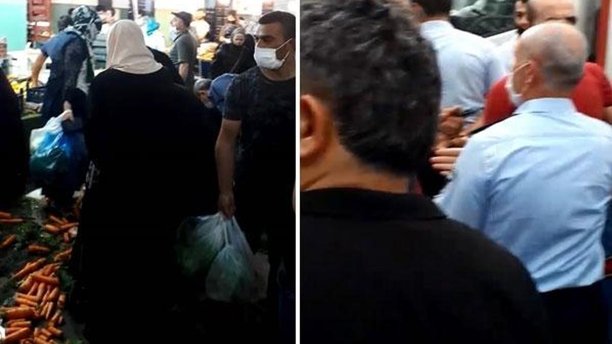 Pazarcılar yere döktü! Vatandaşlar almak için birbirlerini ezdi!