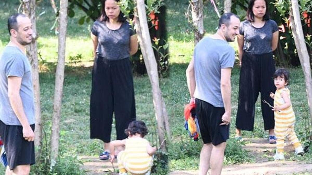 Sarp Apak, oğlunu parka götürdü