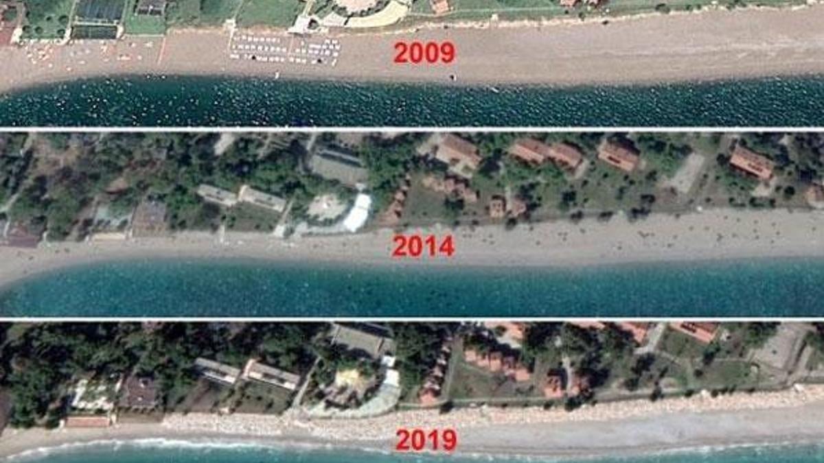 Konyaaltı Sahili günden güne eriyor! Bir havluluk yer kaldı