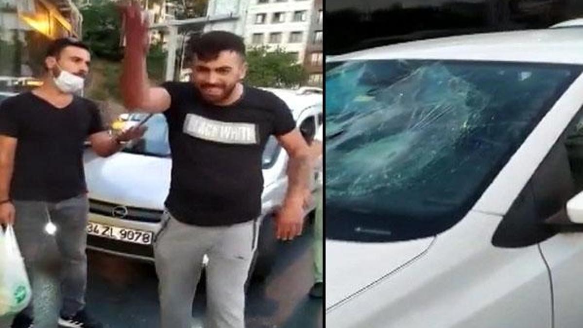 İstanbul'da maganda terörü! Kadın sürücüye saldırdı, aracın camını kırdı