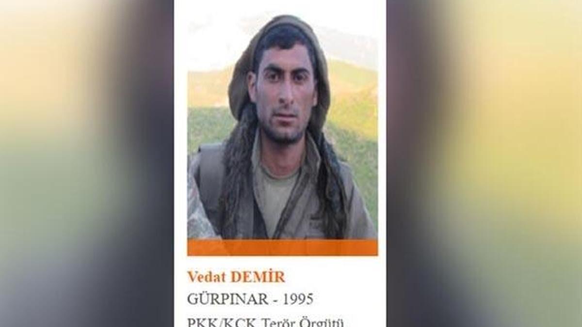 Bir milyon TL ödülle aranan Vedat Demir isimli terörist örgütten kaçtı