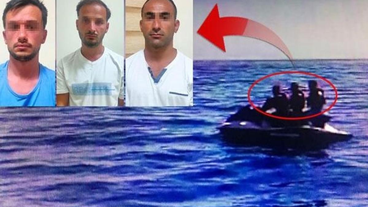 Çeşme'de jet ski üzerinde yakalanan üç kişi eski asker çıktı!