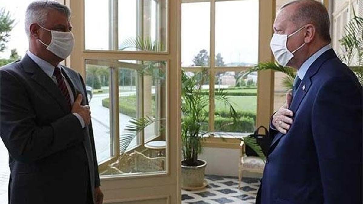 Cumhurbaşkanı Erdoğan, Kosova Cumhurbaşkanı Taçi ile bir araya geldi