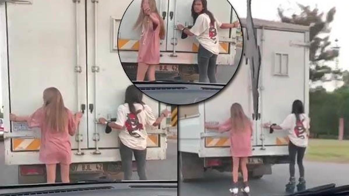 Patenci kızların tehlikeli oyunu! 'Çektin o kadar bari sana tutunayım'