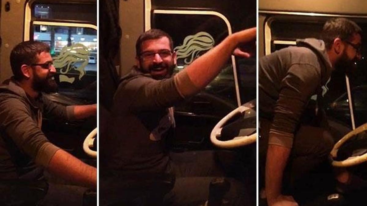 Trafikte şoke eden görüntü! TIR sürerken horon oynadı