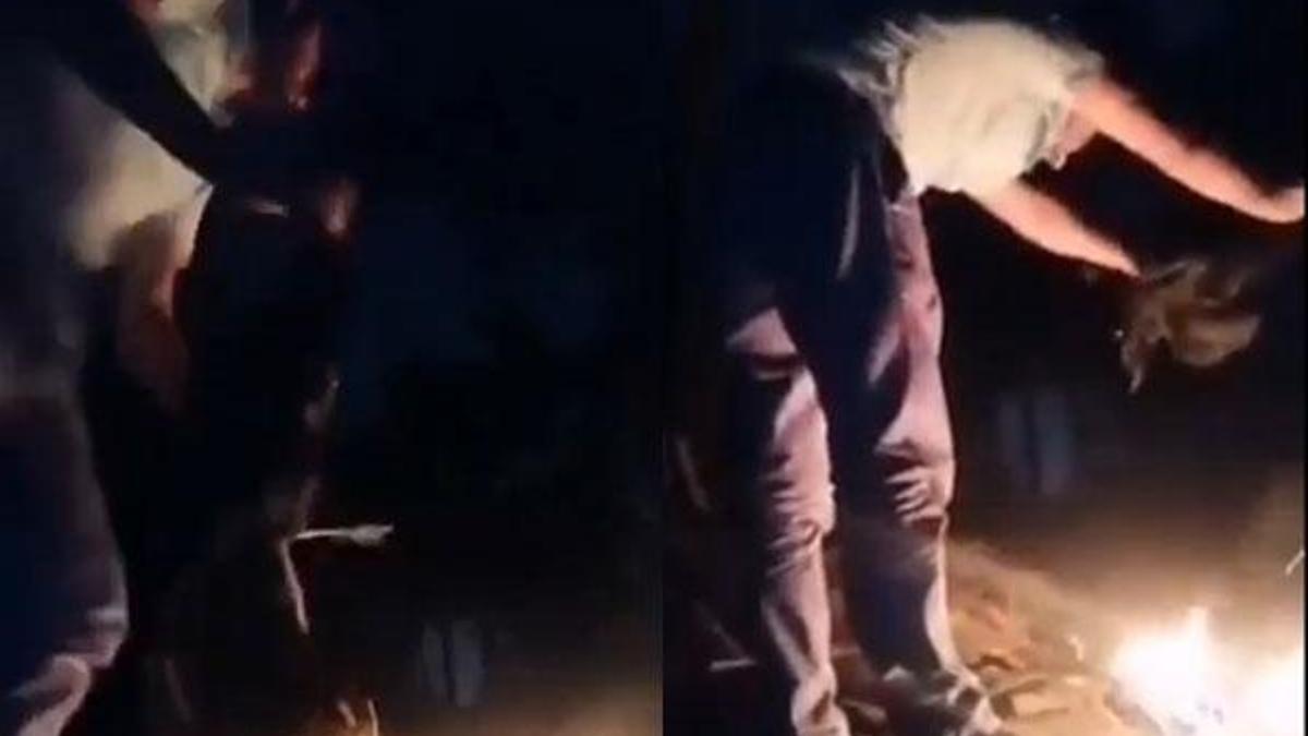 Ormanlık alanda tavuğun boğazını kestikten sonra ateşe attı! Skandal sözler...