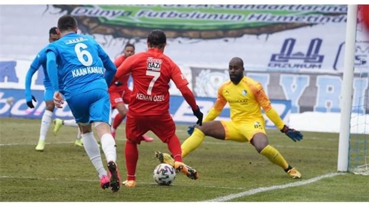 Erzurumspor Gaziantep FK'nın hızını kesti