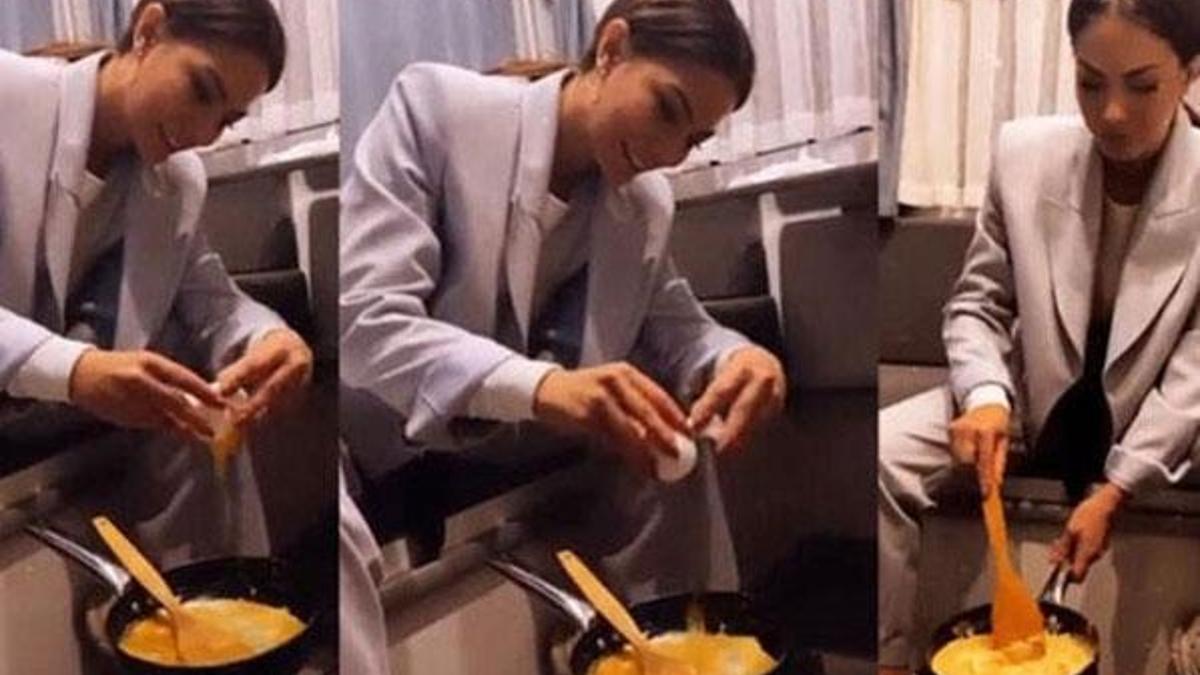 Demet Özdemir karavanda omlet yaptı