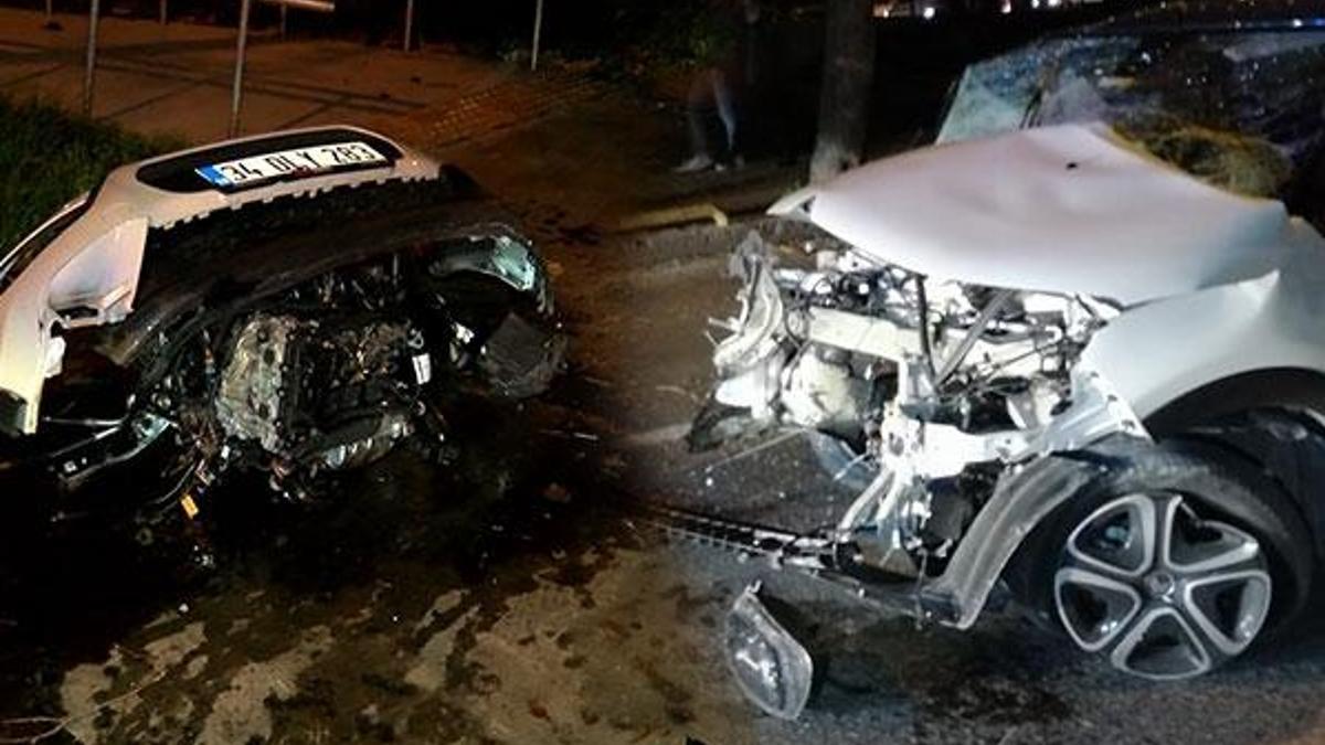 İstanbul'da akılalmaz kaza! Aracın parçaları her yere fırladı