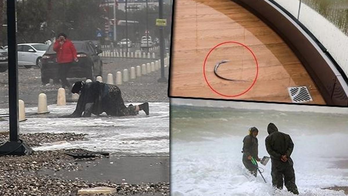 Antalya'da şok eden anlar! Yağmur ve fırtına hayatı felç etti...