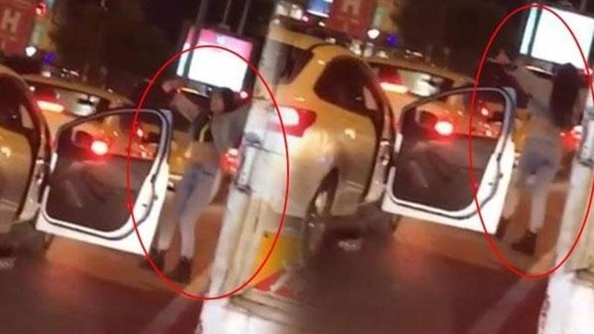 Trafikte şoke eden görüntü! Genç kız araçtan inip dans etmeye başladı