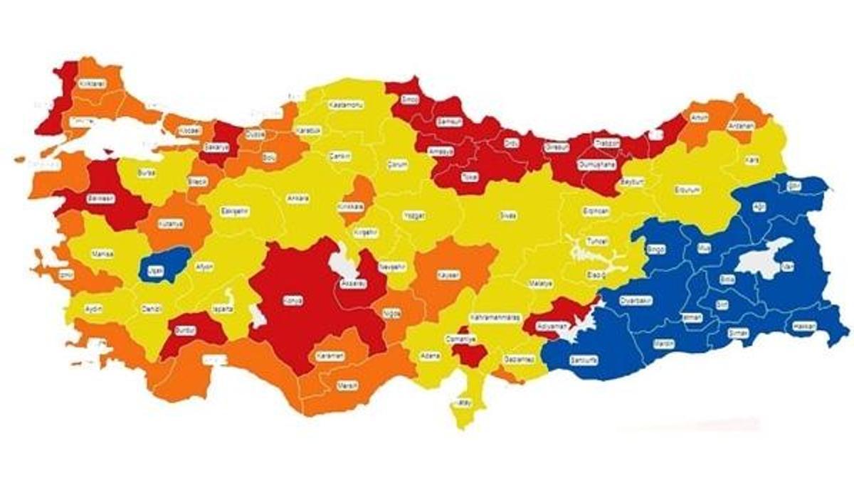 Türkiye risk haritası açıklandı mı? 15-28 Mart İllerin koronavirüs risk haritası belli oldu mu? Yüksek, düşük riskli iller hangileri?