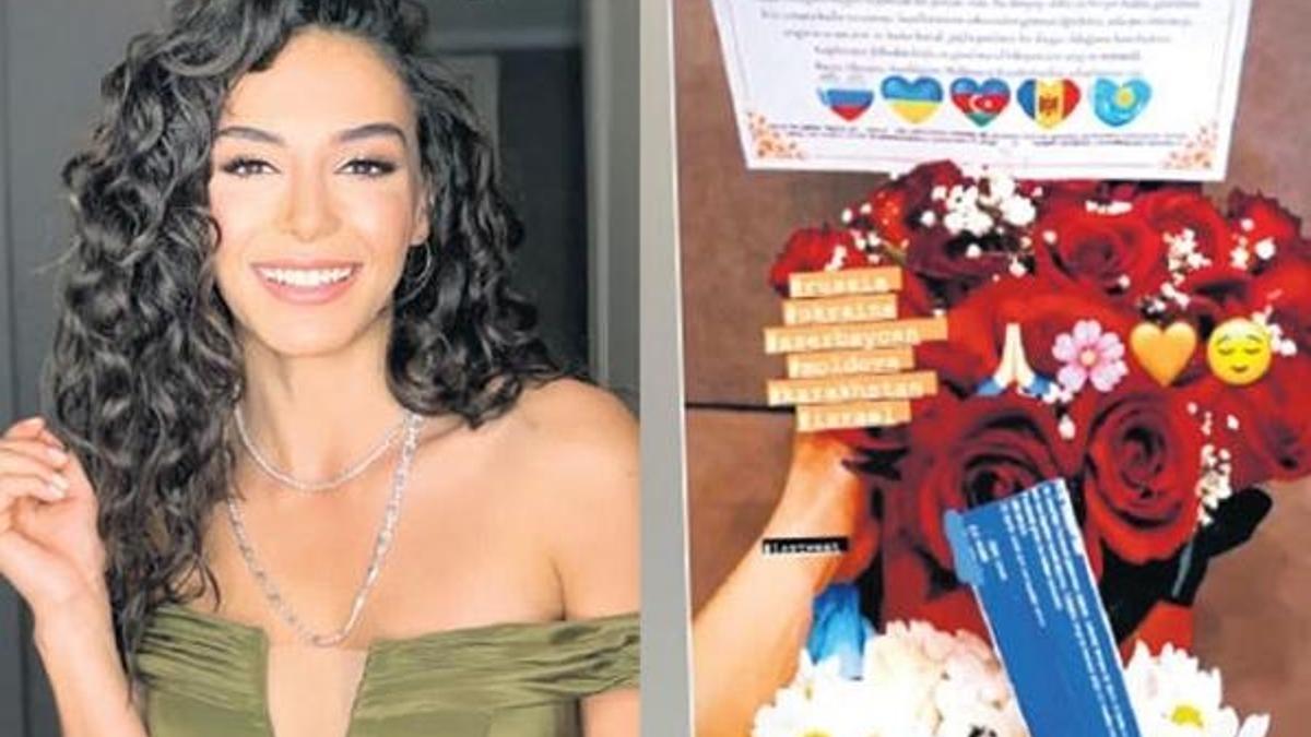 Ebru Şahin'e çiçek sürprizi
