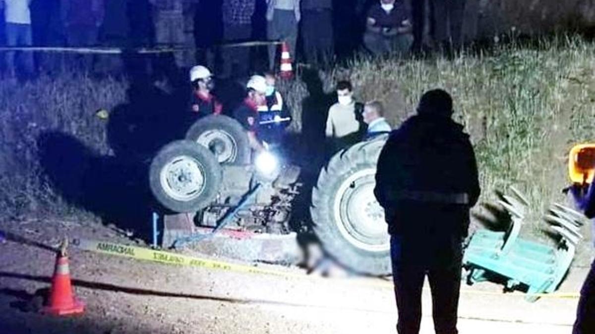 Devrilen traktörün altında kalan sürücü hayatını kaybetti!