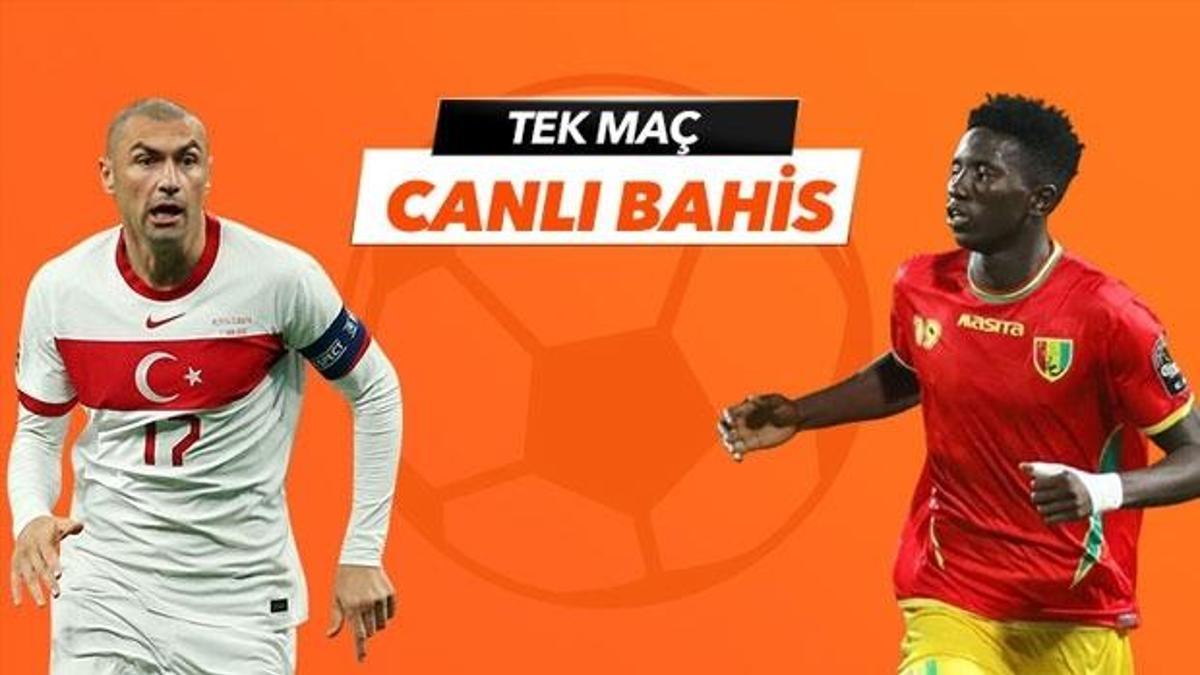 Türkiye - Gine maçı Tek Maç, Canlı Bahis ve Canlı İzle seçenekleriyle Misli.com'da