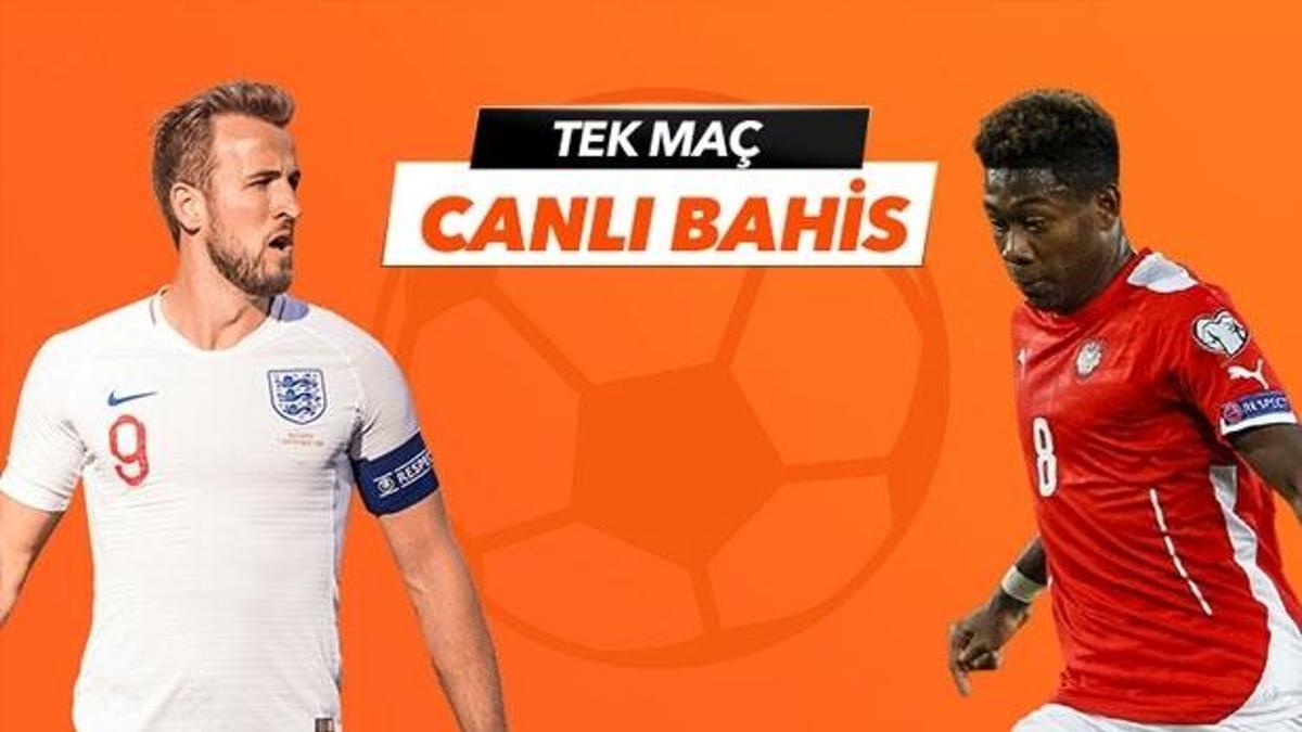İngiltere - Avusturya maçı Tek Maç, Canlı Bahis ve Canlı İzle seçenekleriyle Misli.com'da