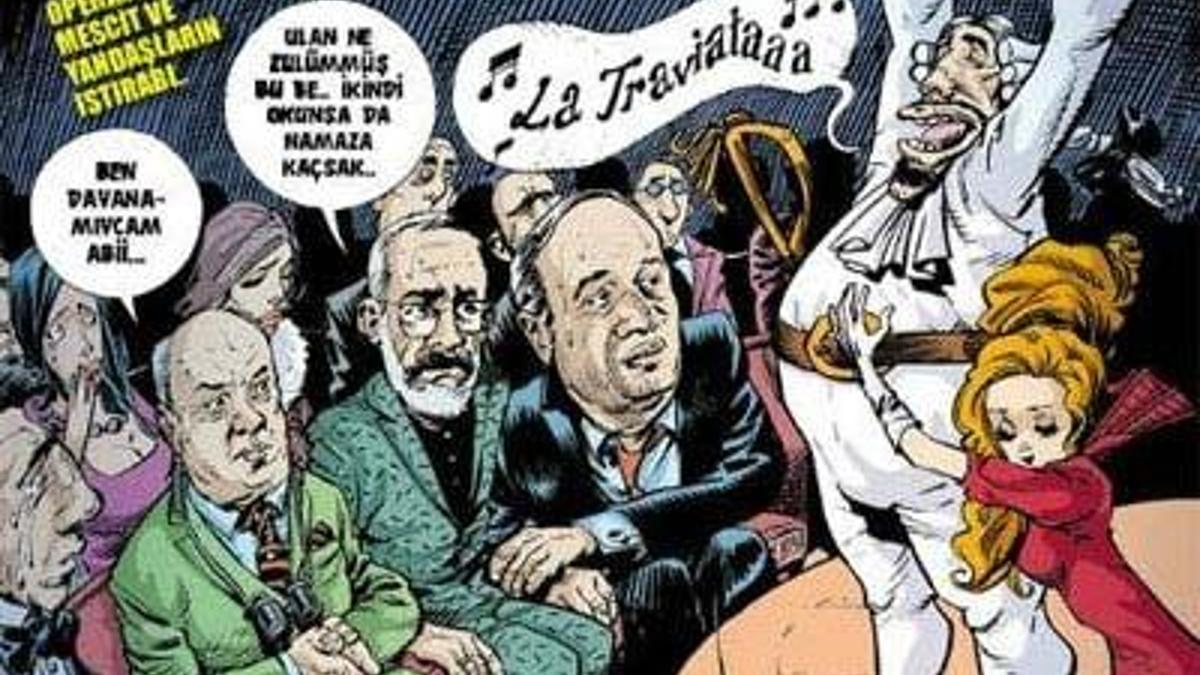 'Operaya mescit'i böyle çizdi
