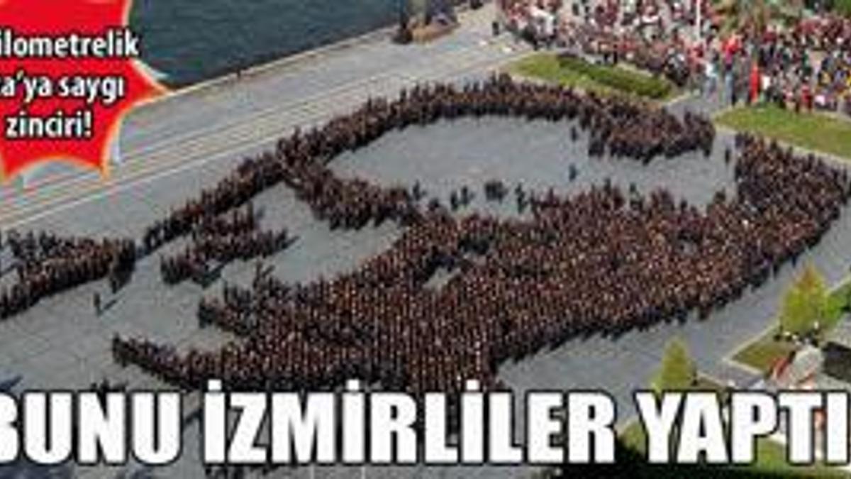 7 kilometrelik Ata'ya saygı zinciri!