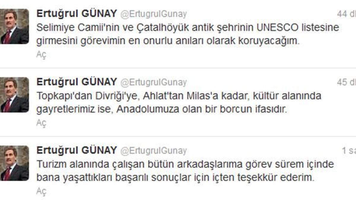 Flaş!.. Flaş!..  Günay twitter'dan veda mı etti?