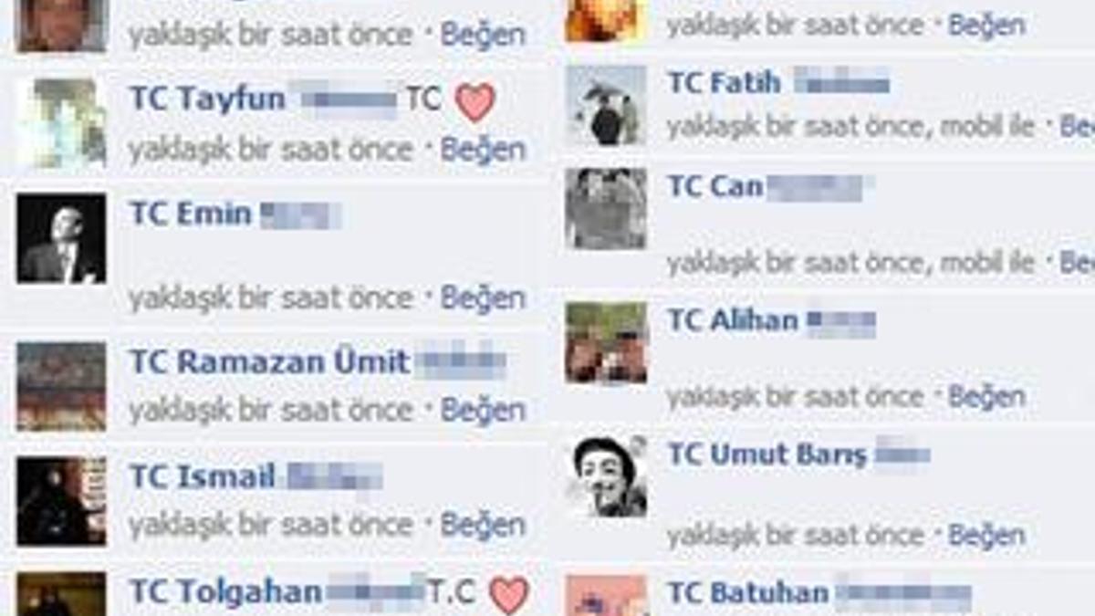 Facebook'ta "TC" çılgınlığı!