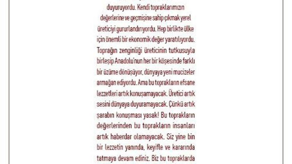 Alkol firmalarından yasağa ilanlı tepki!