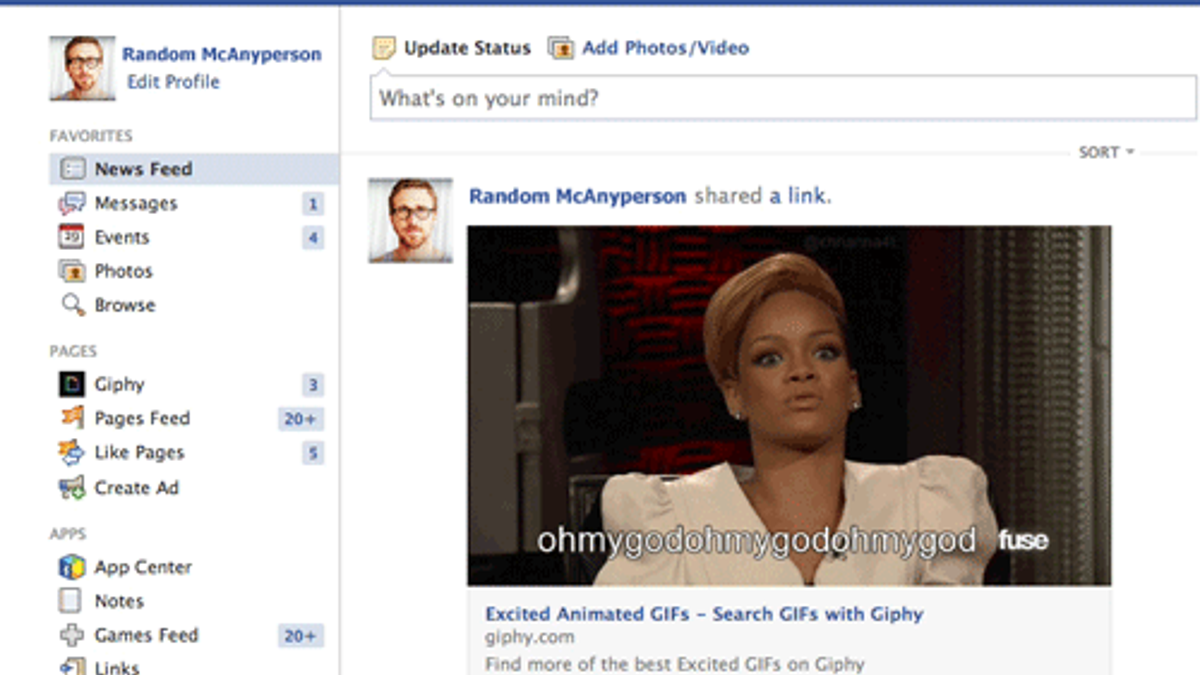 Facebook''ta gif paylaşabilirsiniz