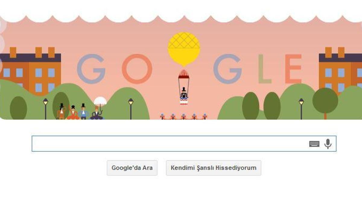Google, Garnerin''in paraşütlü ilk atlayışını unutmadı!