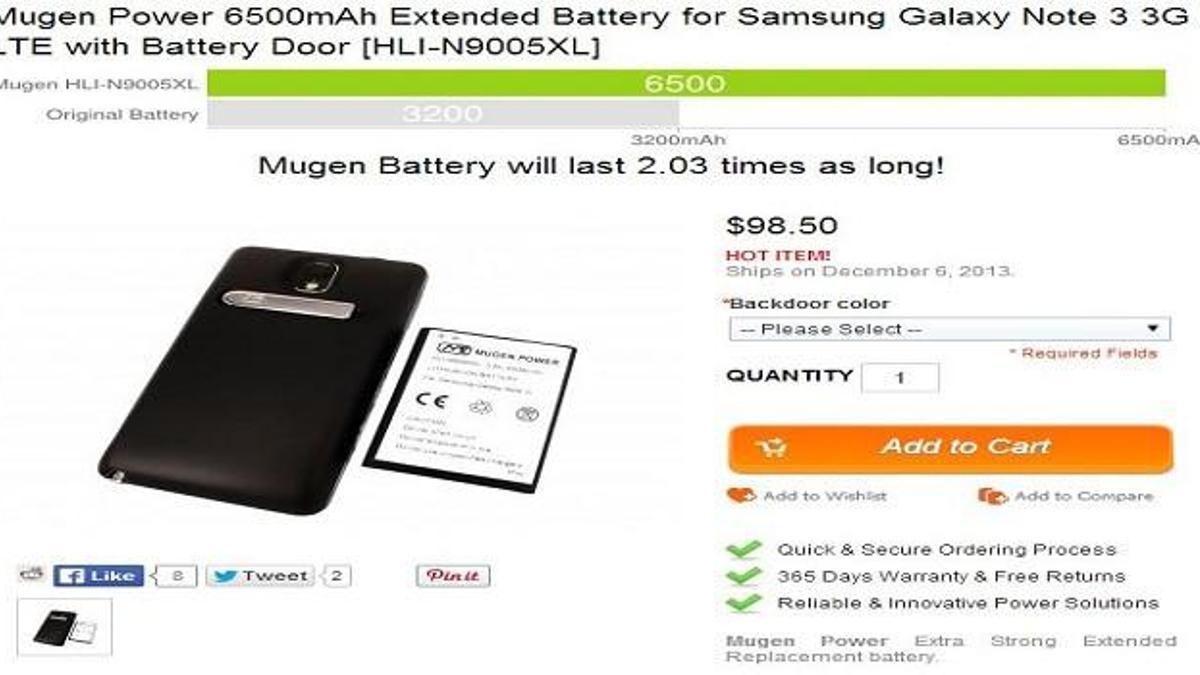 Galaxy Note 3 için dev batarya satışa sunuldu!