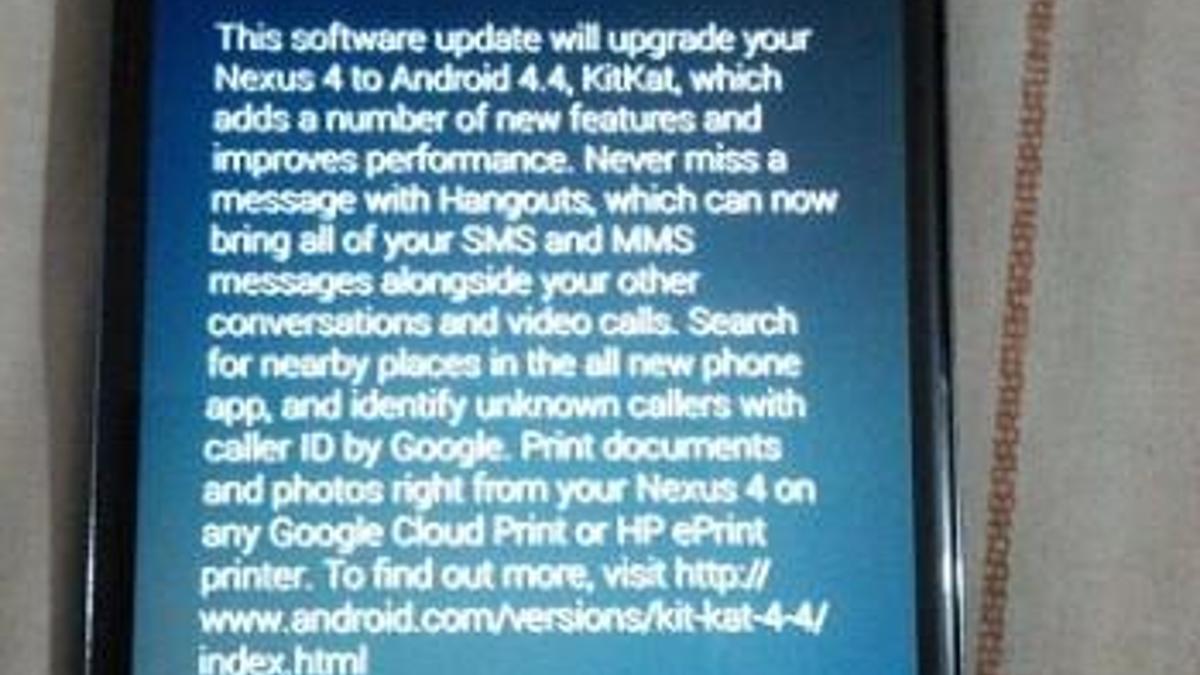 Nexus 4 için Android 4.4 güncellemesi resmen başladı