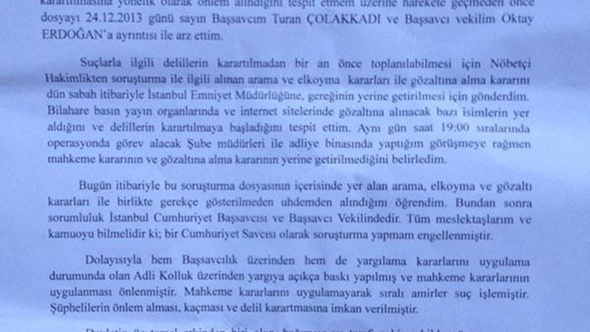 'Soruşturma yapmam engellenmiştir'