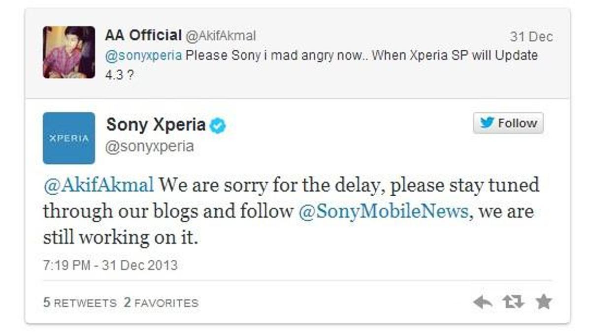 Xperia SP için Android 4.3 güncellemesi ne zaman?