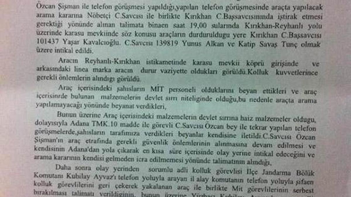 Hatay'daki 'o TIR'la ilgili şoke eden belge!