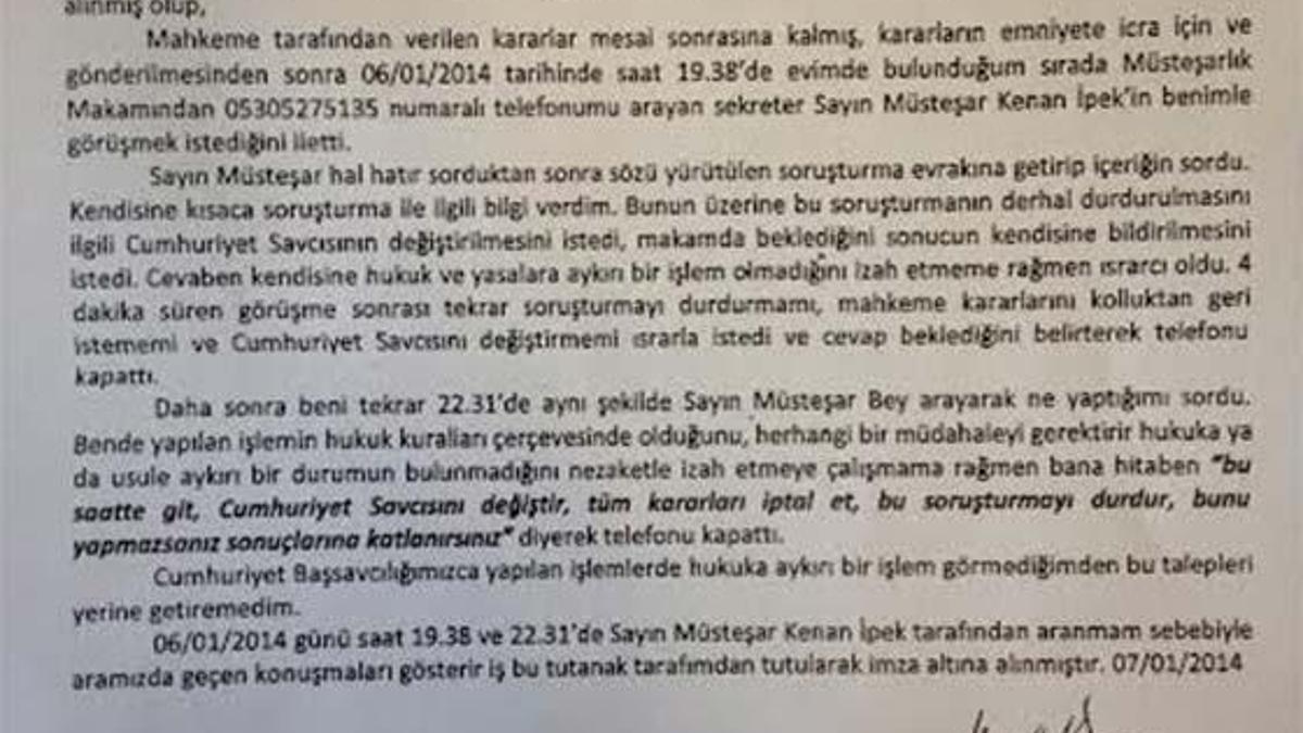 'Dehşet verici bir belgem var!'