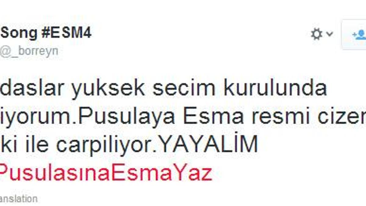 'Oy pusulasına Esma yaz' esprisi büyüdü!