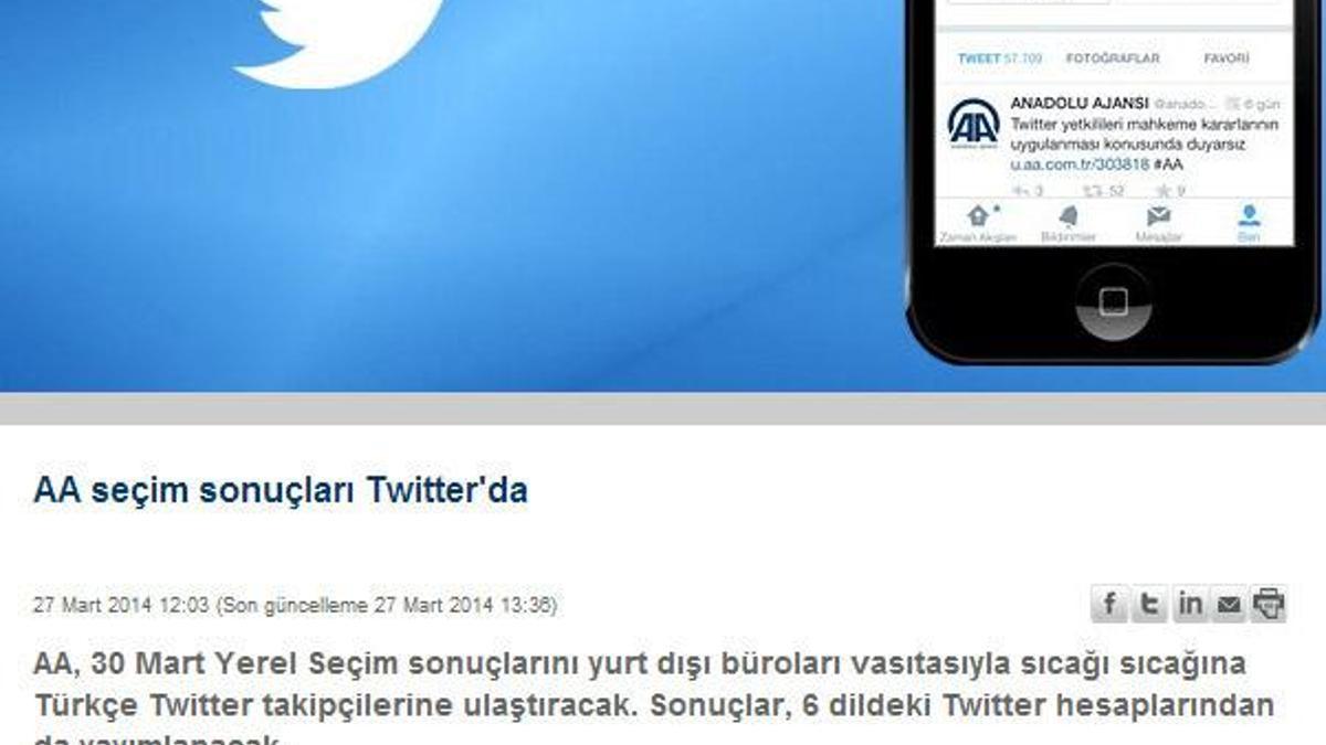 Anadolu Ajansı Twitter'dan yayın yapacaksa...