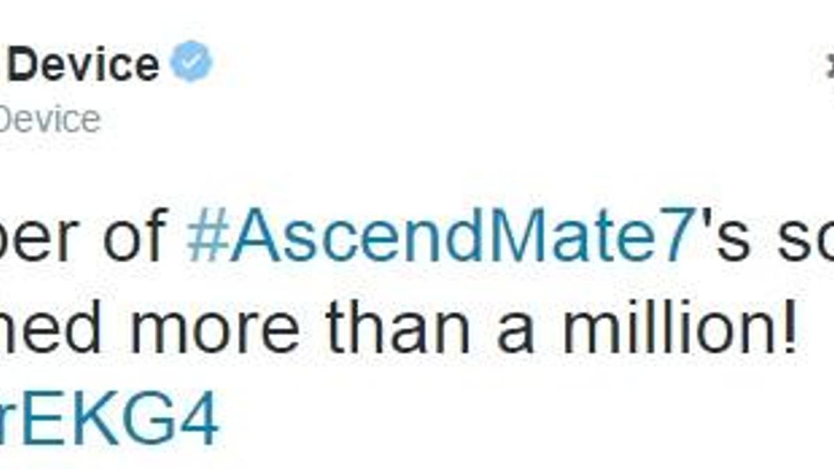 Huawei son bir ayda 1 milyon Ascend Mate 7 sattı