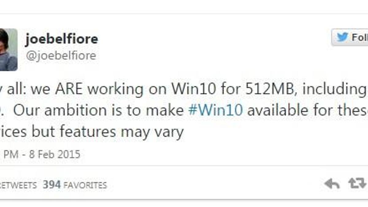 Giriş seviyesi telefonlar Windows 10'a yükseltilecek