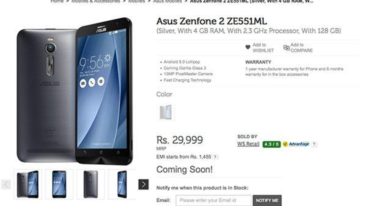 128GB'lik ZenFone 2 satışa çıktı