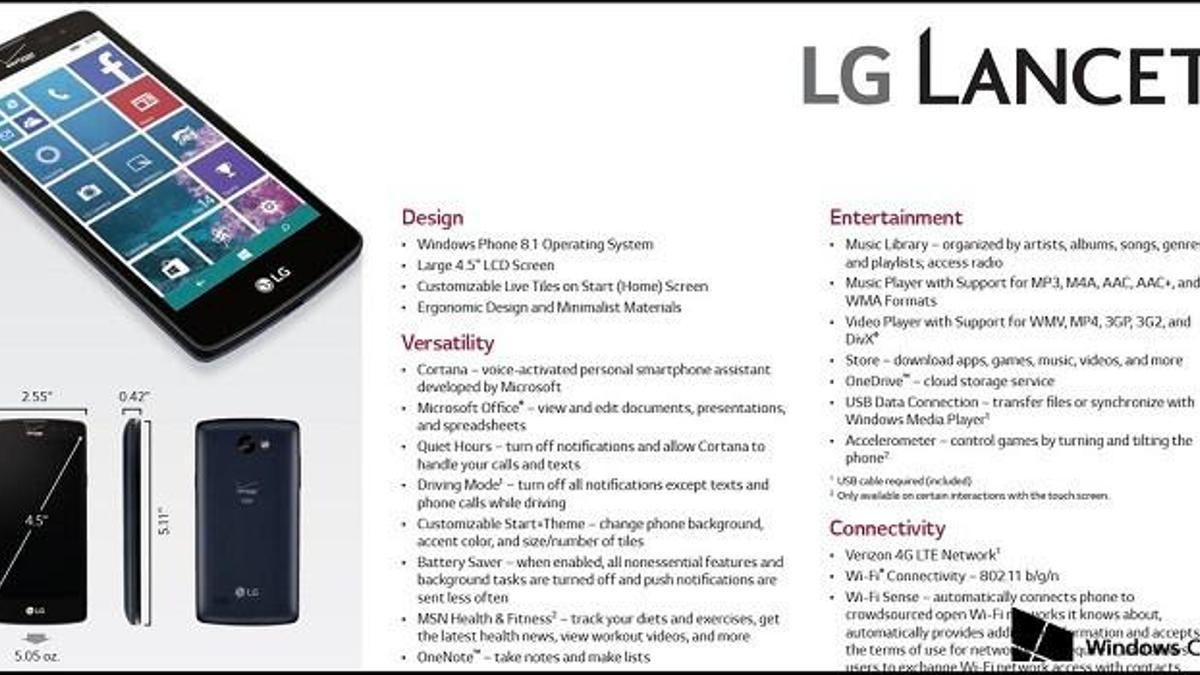 LG'den Windows Phone tabanlı telefon geliyor