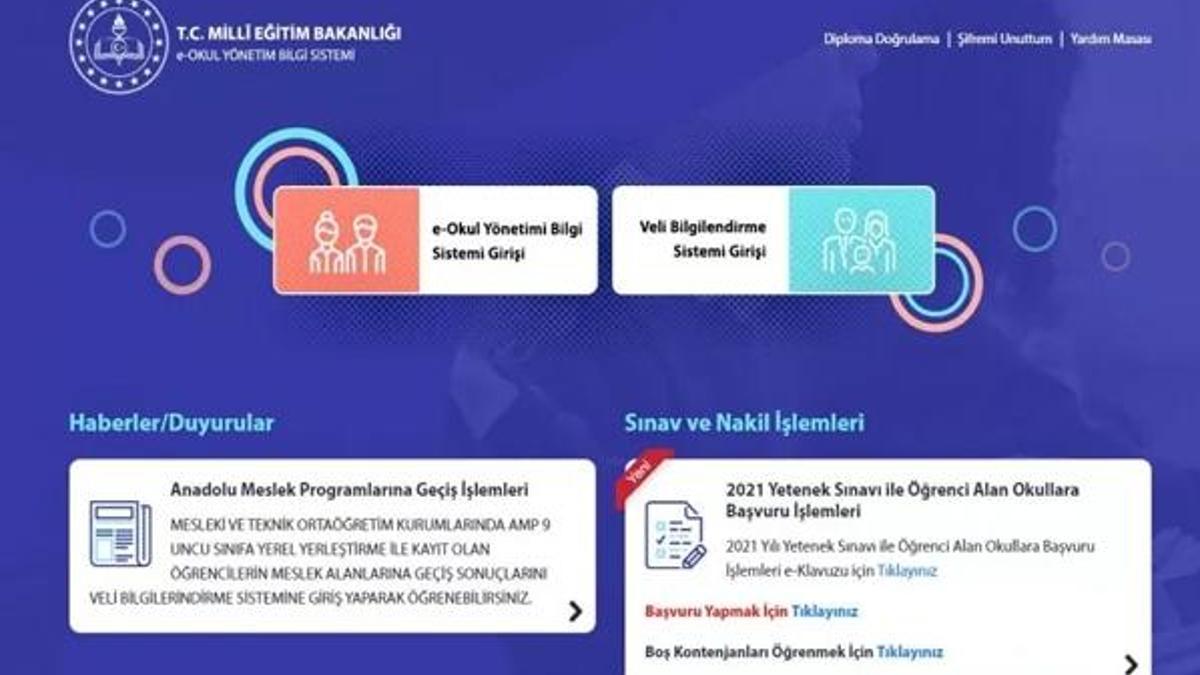 Karne notlarına nasıl bakılır? TC ile E okul karne notlarına bakma-karne notu öğrenme ve görüntüleme ekranı 2021