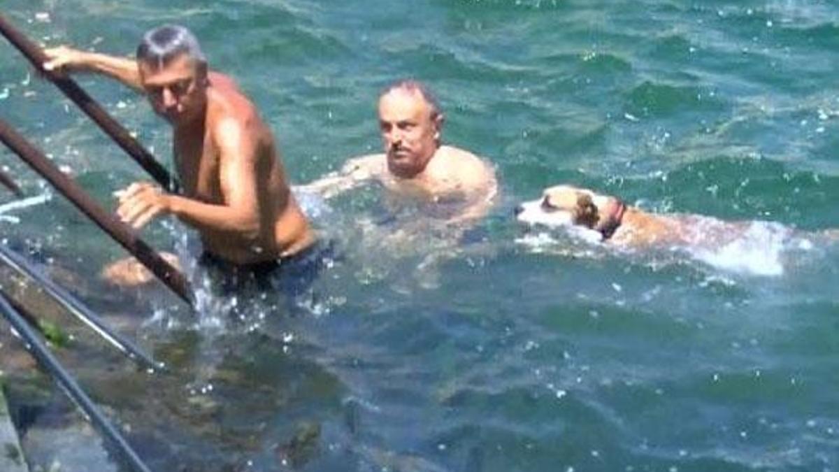 İstanbul Boğazı'ında denize girdi