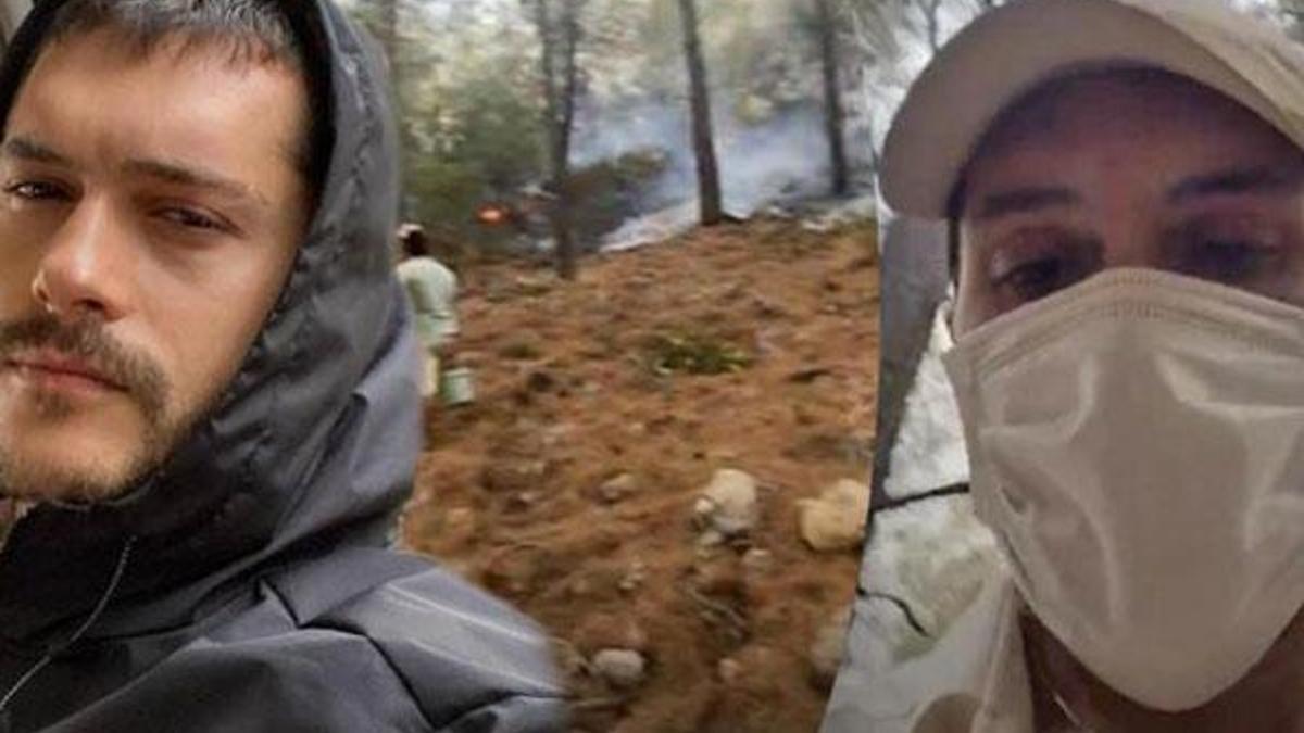 Oyuncu Alperen Duymaz yangın söndürme çalışmalarına katıldı!