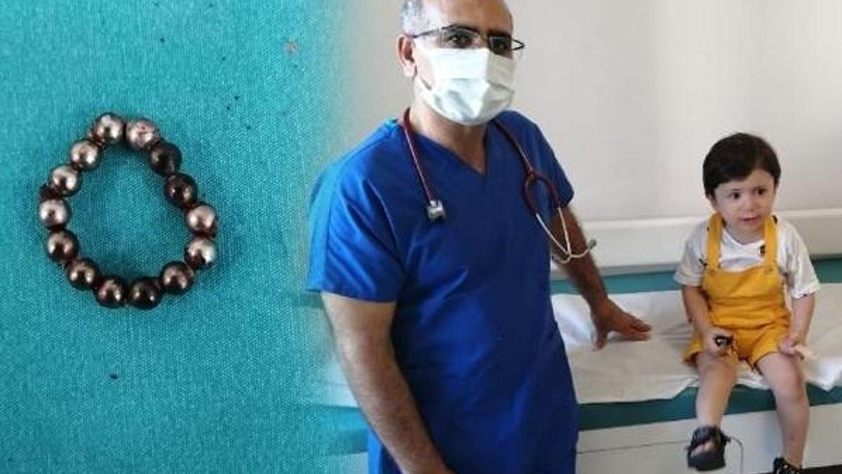 Ahmet bebeğin yuttuğu mıknatıs toplar, bağırsakları delinerek alındı